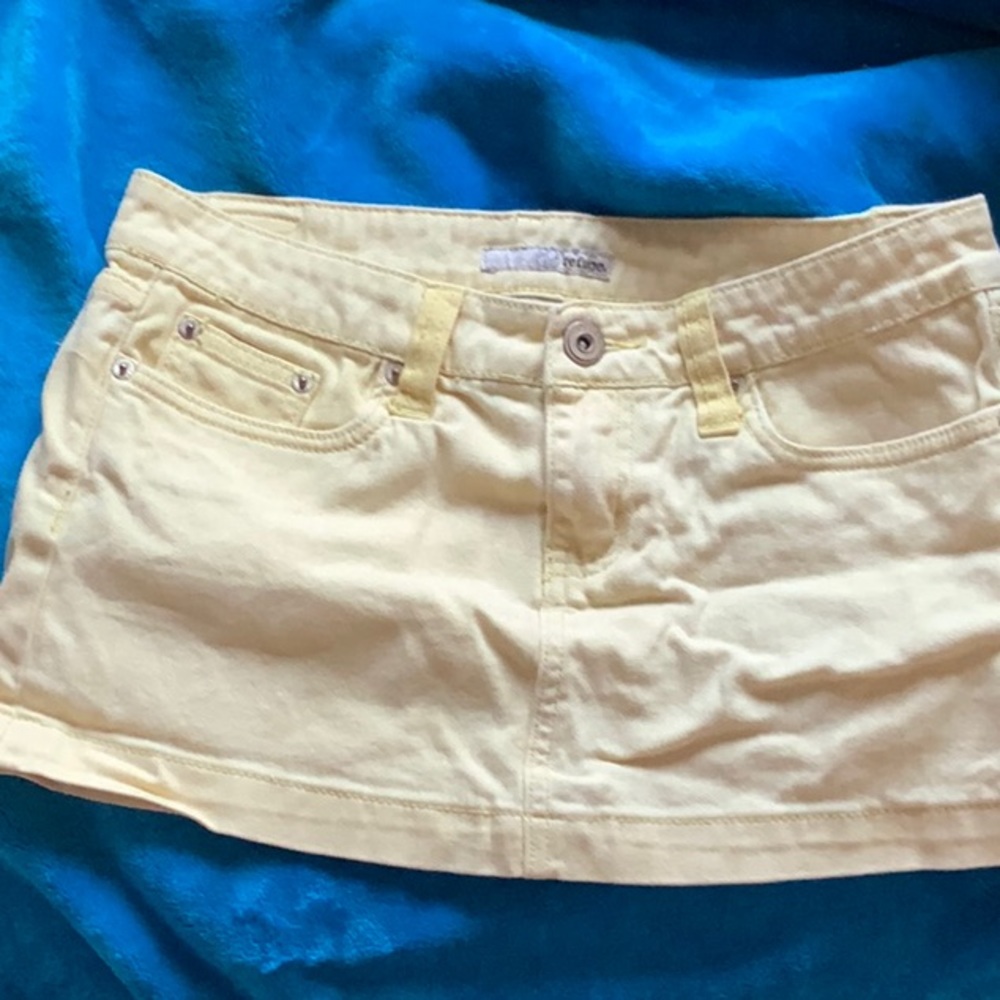 Refuge yellow jean mini skirt